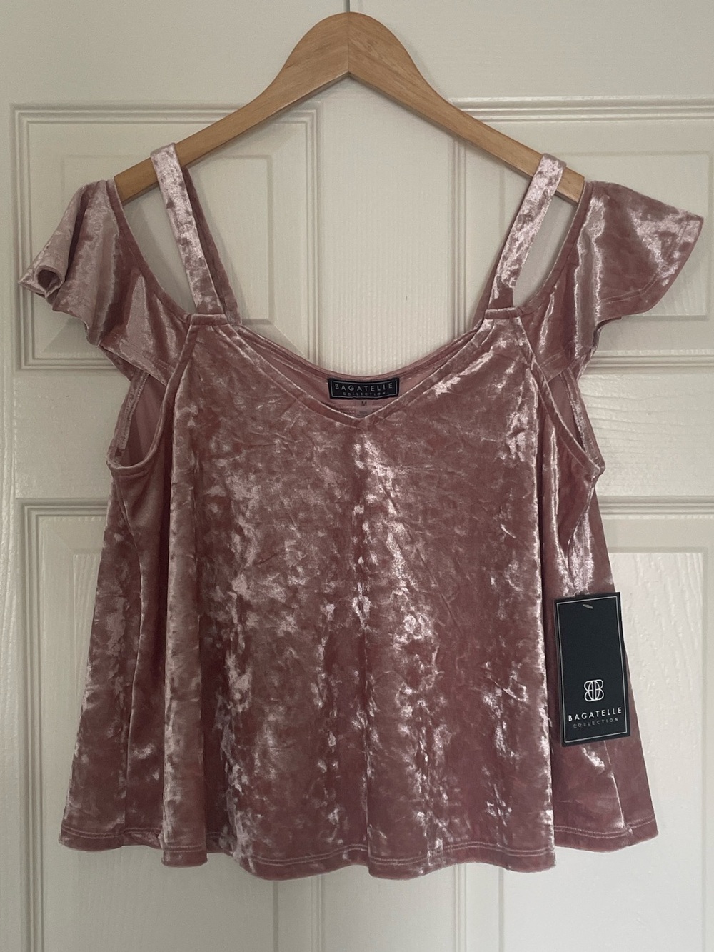 🩷 bagatelle Dusty Rose Velvet Cold-Shoulder Camisole 🩷